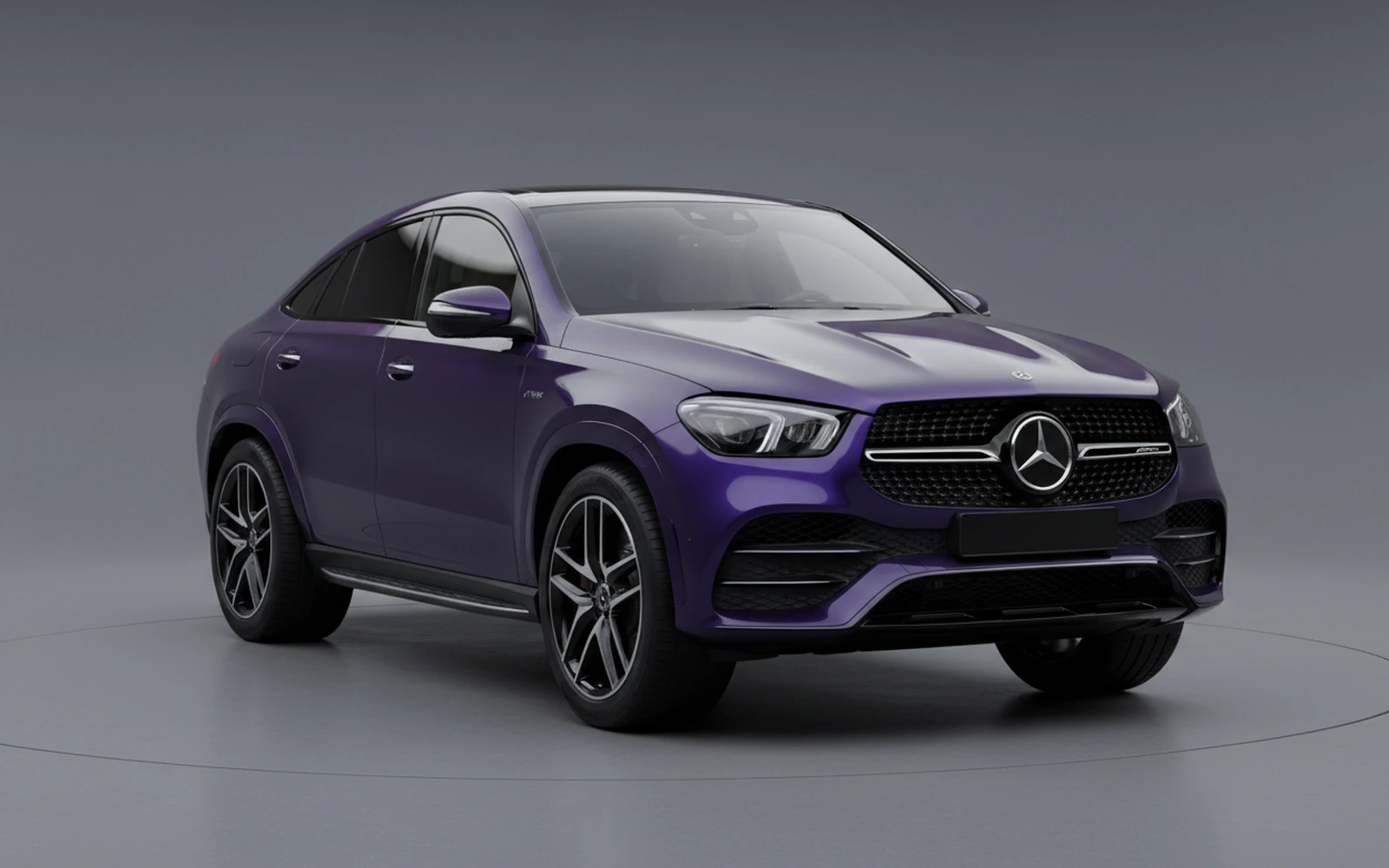 Mercedes-Benz Gle53 AMG Coupe Deep-purple 2023 for rent in Miami — exterior photo