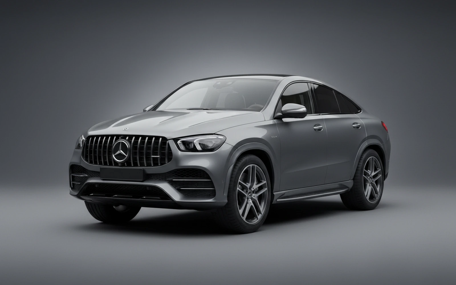 Mercedes-Benz GLE53 AMG Coupe Grey 2023 for rent in Miami — exterior front view