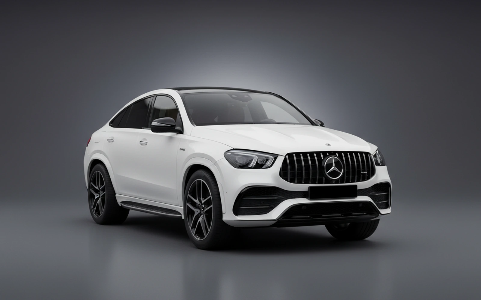 Mercedes-Benz GLE53 AMG Coupe White 2023 for rent in Miami — exterior front view