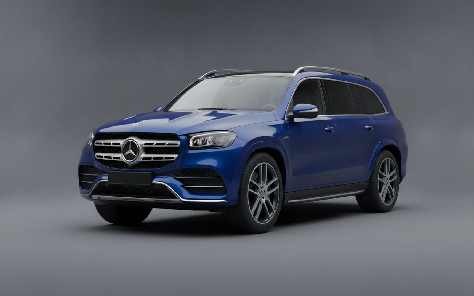 Mercedes-Benz Gls 600 Silver Blue 2022 for rent in Miami — exterior photo
