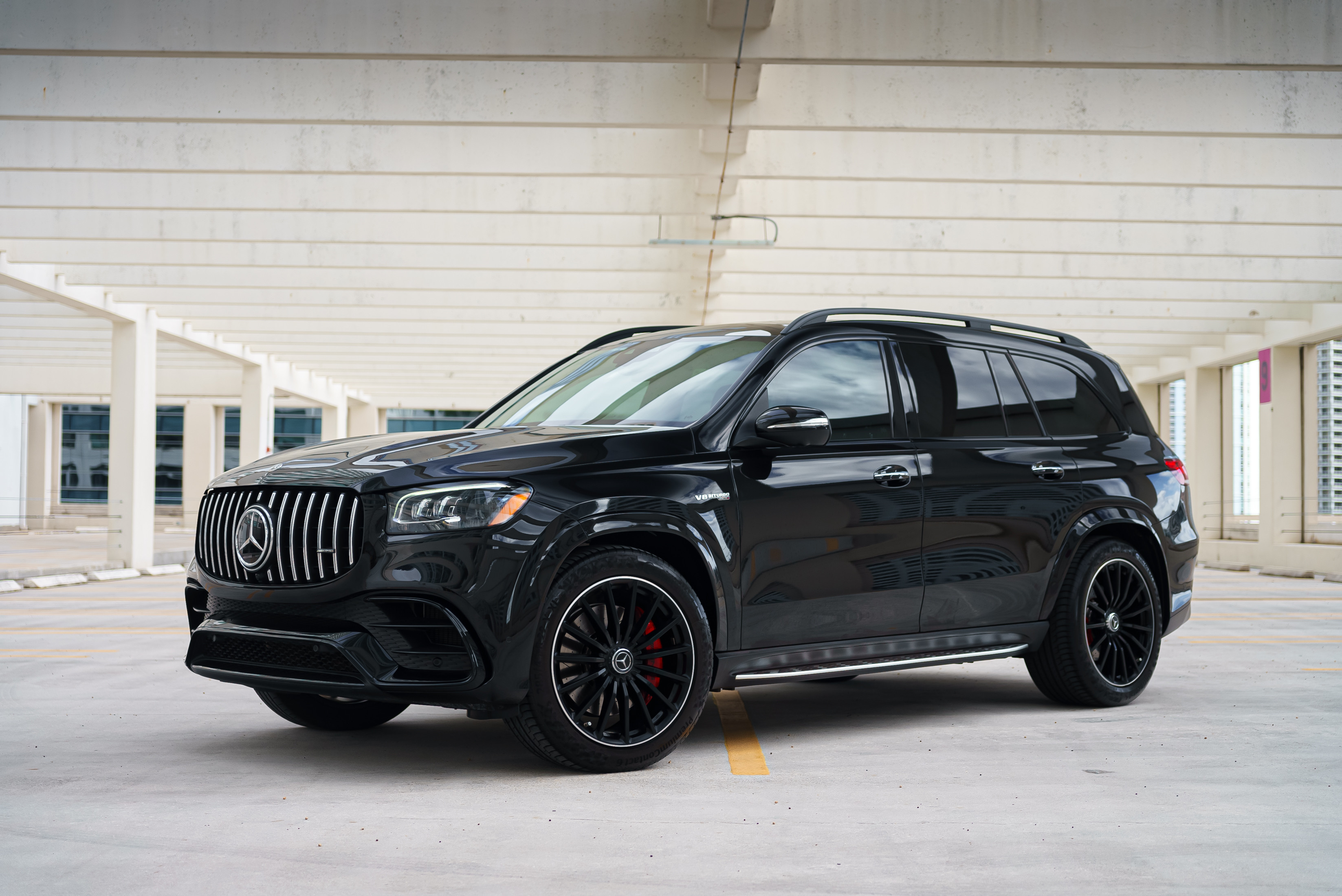 Mercedes-Benz Gls63 AMG Black for rent in Miami — exterior photo