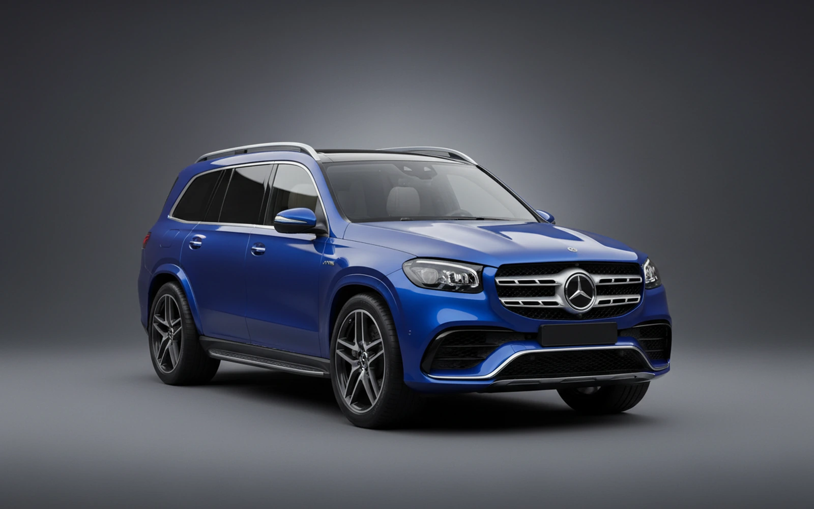 Mercedes-Benz GLS 63 AMG Azul 2022 for rent in Miami — exterior front view