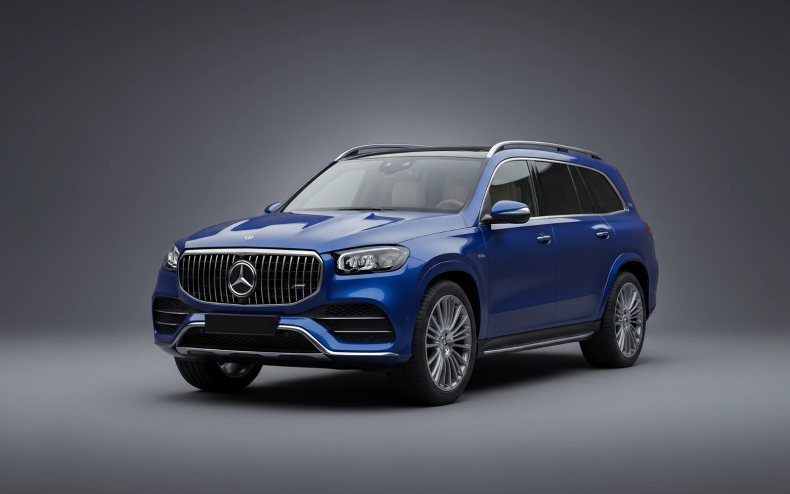 Mercedes-Benz Maybach GLS 600 Blue 2022 for rent in Miami — exterior front view