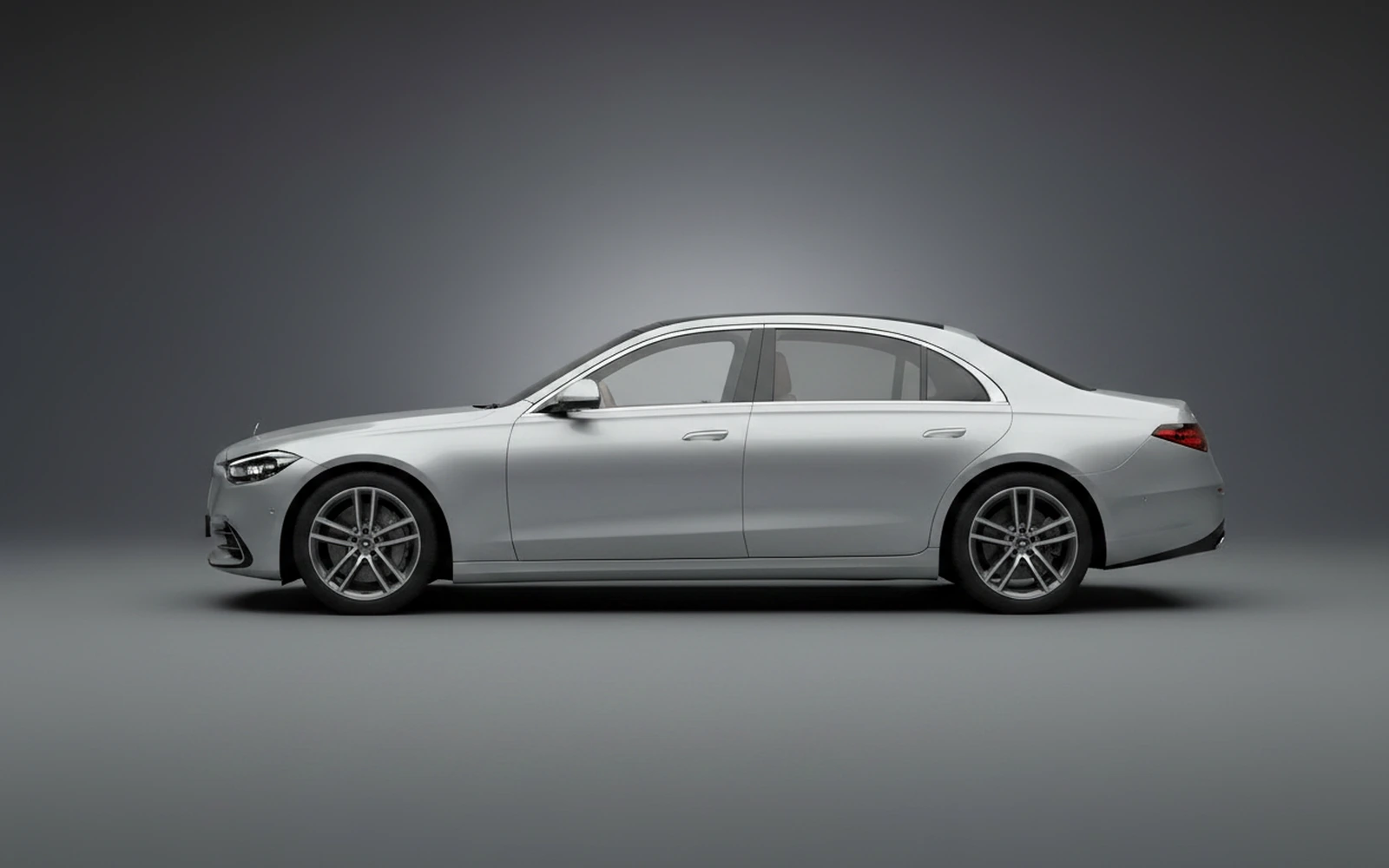 Mercedes-Benz S450L Silver 2023 — exterior rear view