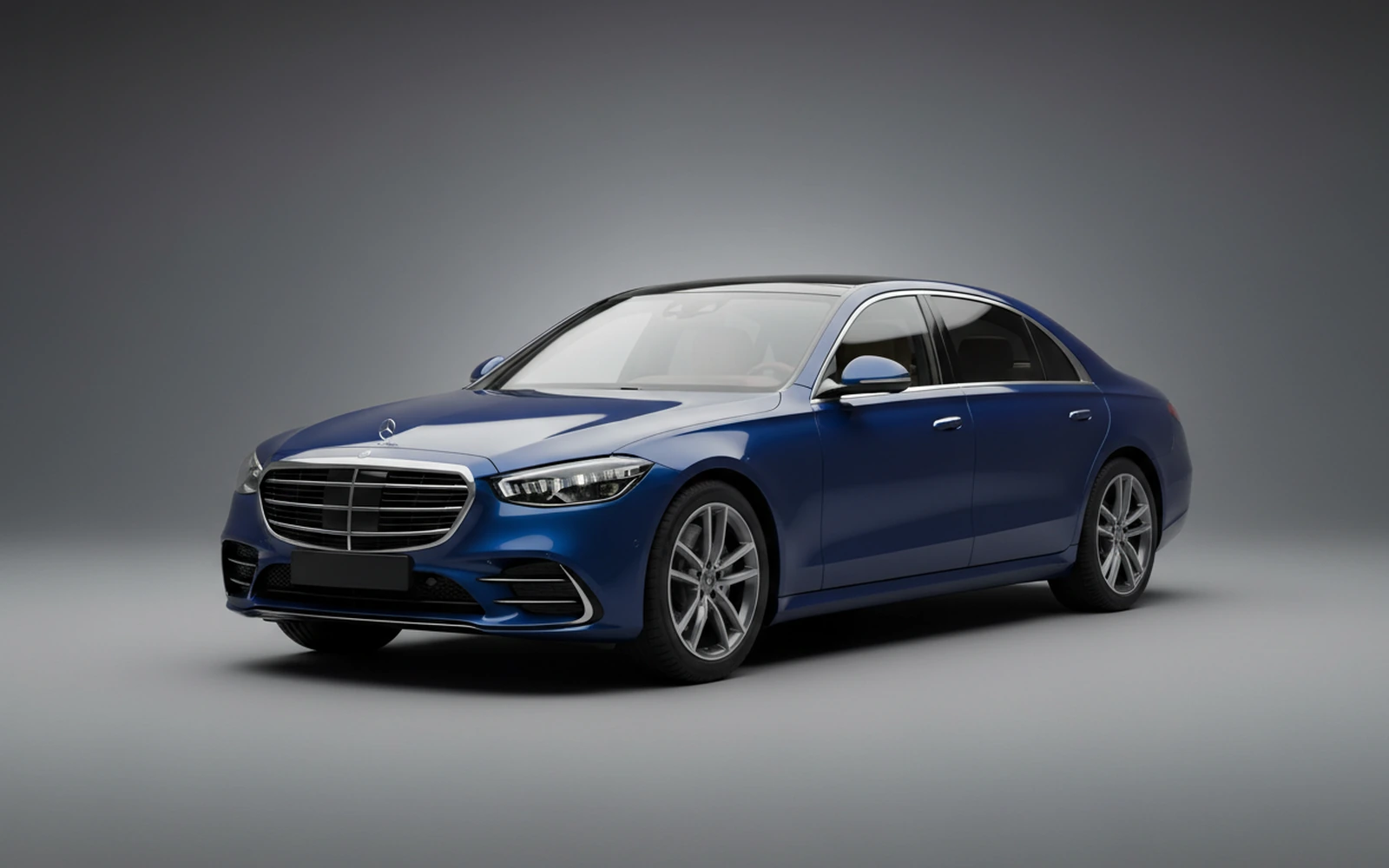 Mercedes-Benz S580 Blue 2021 for rent in Miami — exterior front view