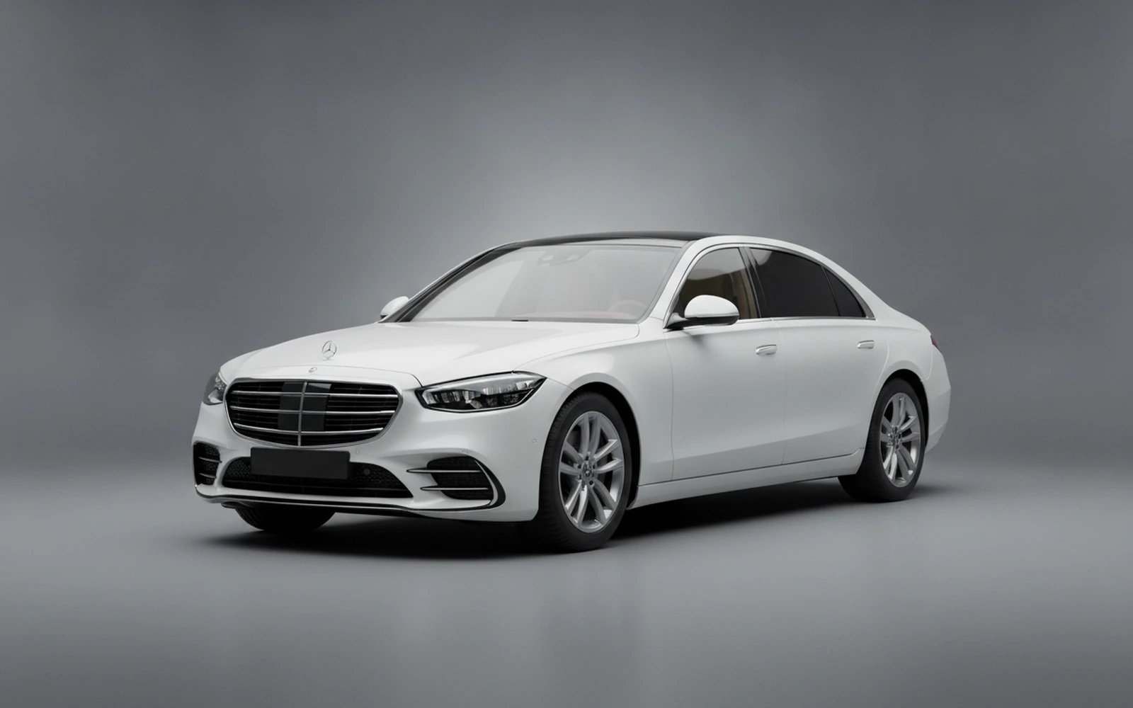 Mercedes-Benz S580 White 2021 for rent in Miami — exterior front view