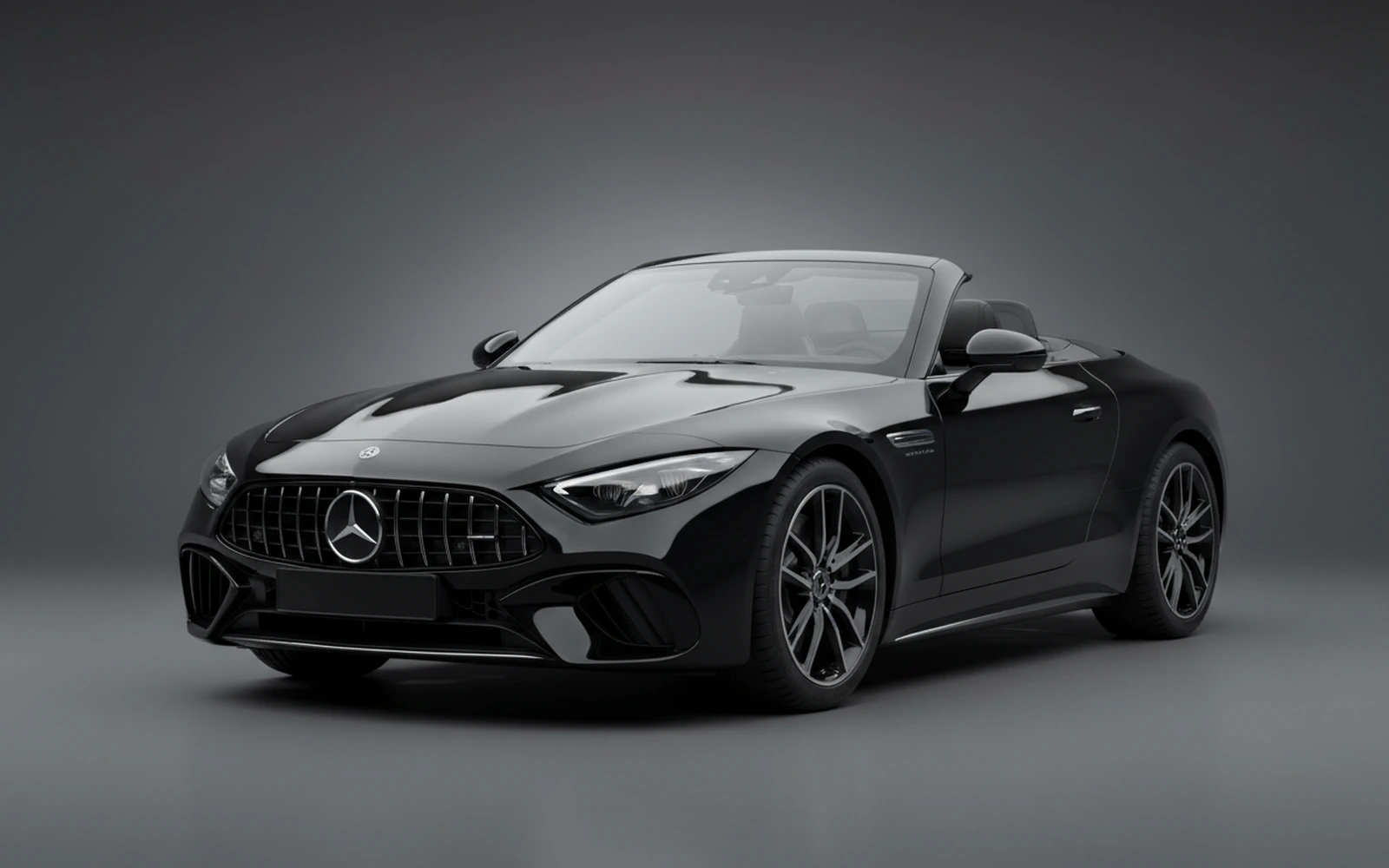 Mercedes-Benz SL43 Black 2022 for rent in Miami — exterior front view
