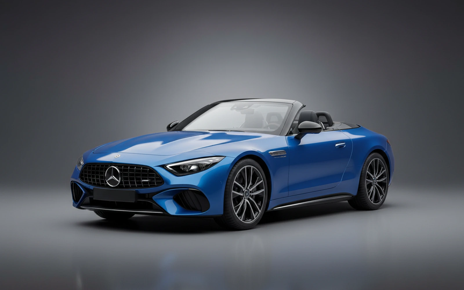 Mercedes-Benz Sl43 Blue 2022 for rent in Miami — exterior photo
