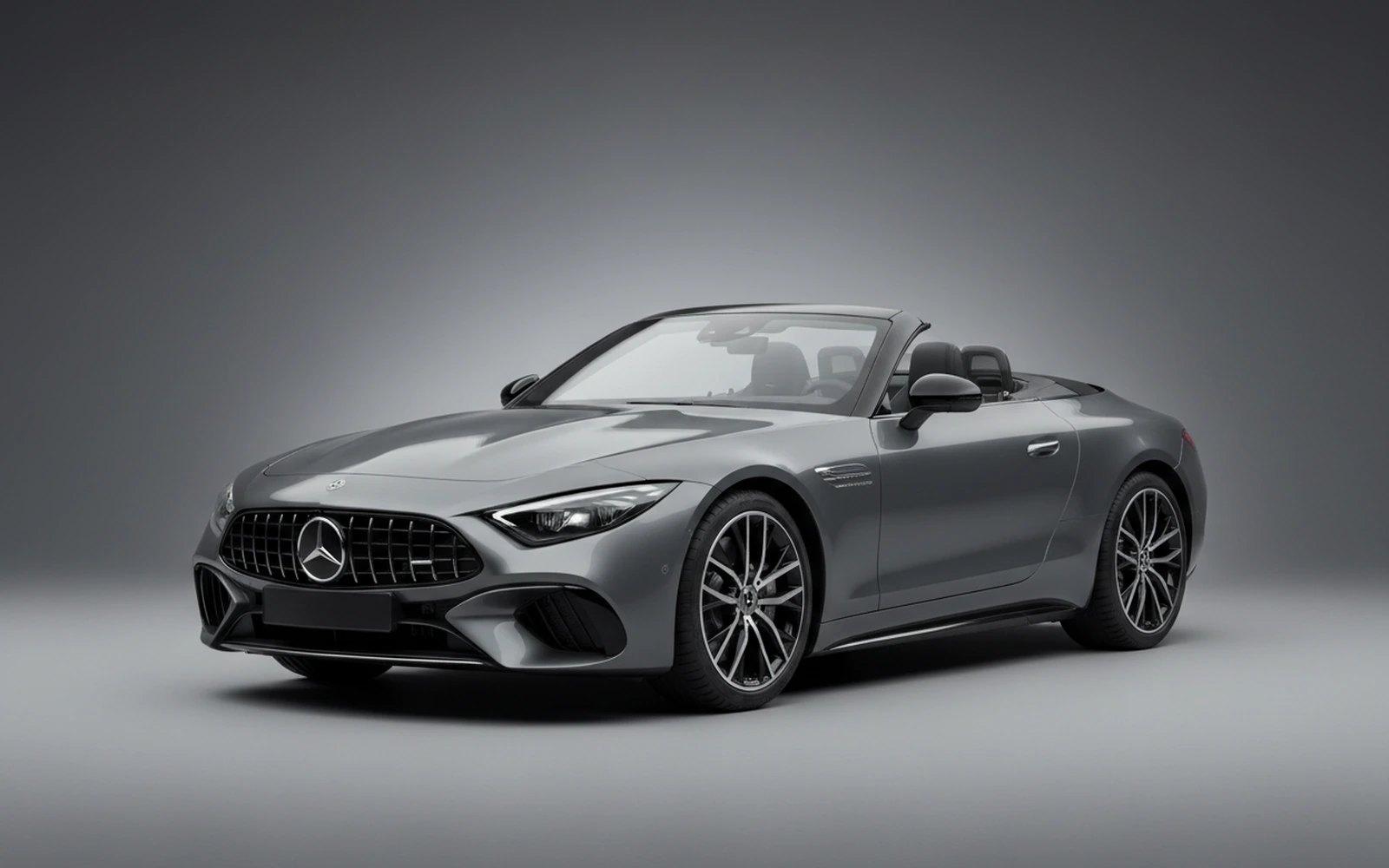 Mercedes-Benz SL43 Grey 2022 for rent in Miami — exterior front view