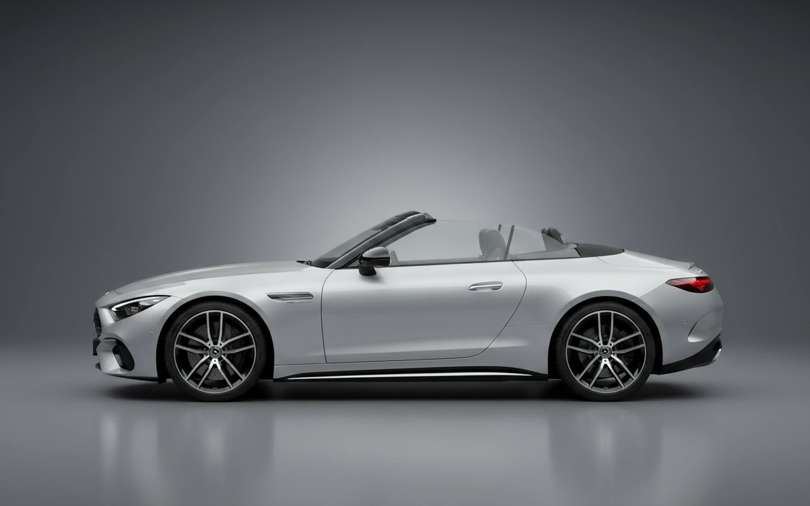 Mercedes-Benz SL43 Silver 2022 — exterior rear view