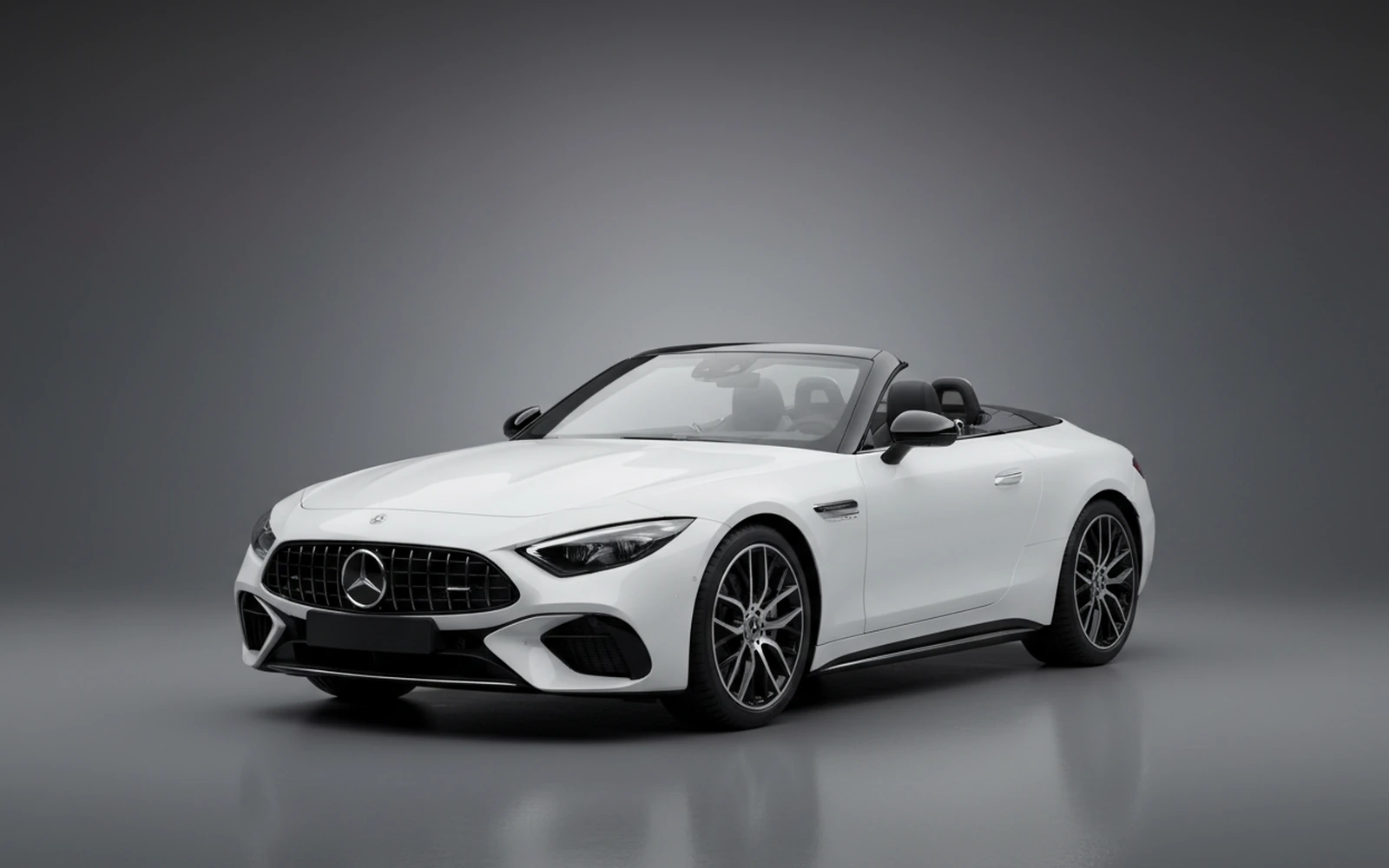 Mercedes-Benz SL43 White 2022 for rent in Miami — exterior front view