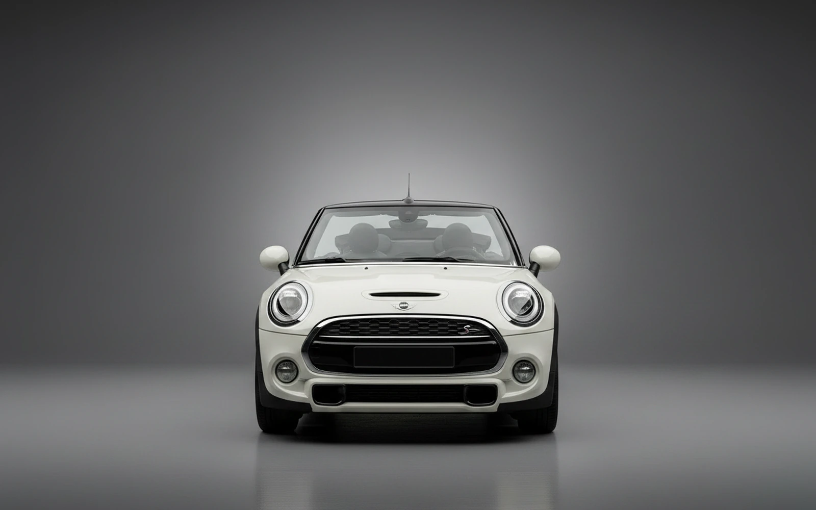 Mini Cooper S Convertible White 2022 — exterior side view