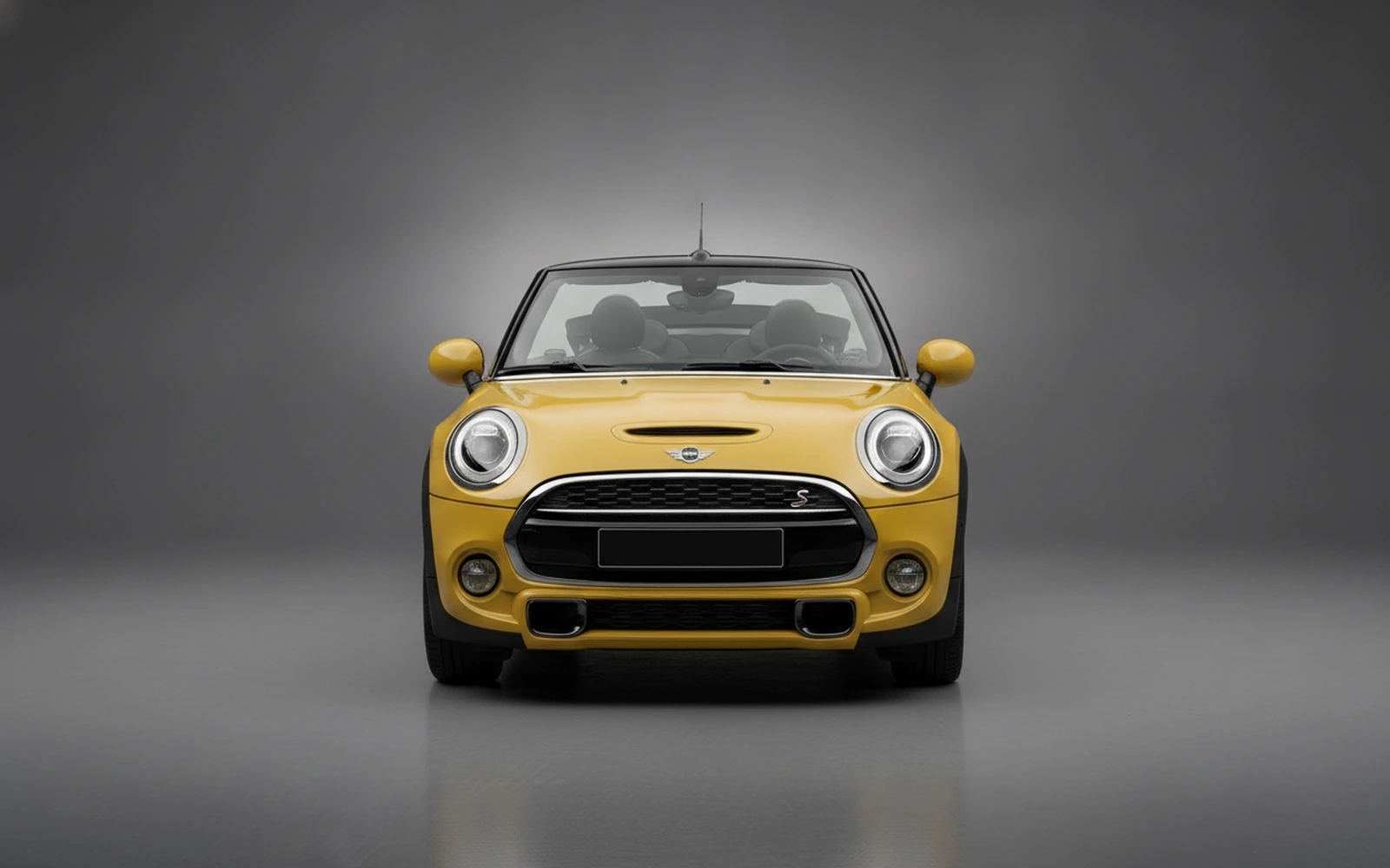 Mini Cooper Convertible Yellow 2023 — exterior side view