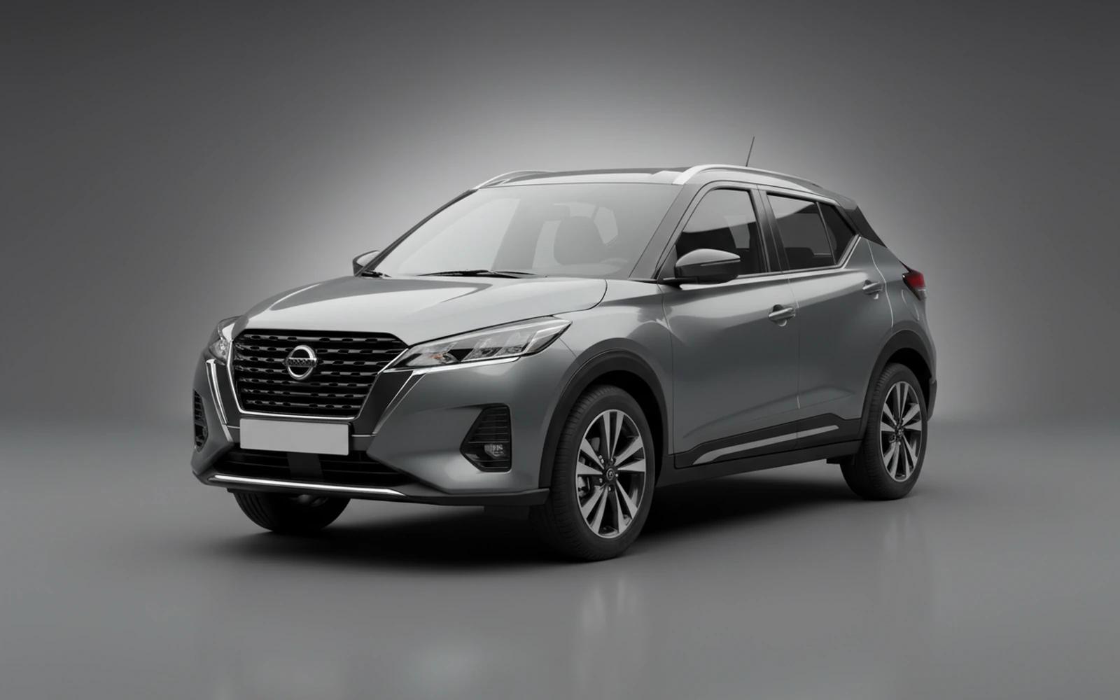 Nissan Kicks Grey 2025 for rent in Miami — exterior front view