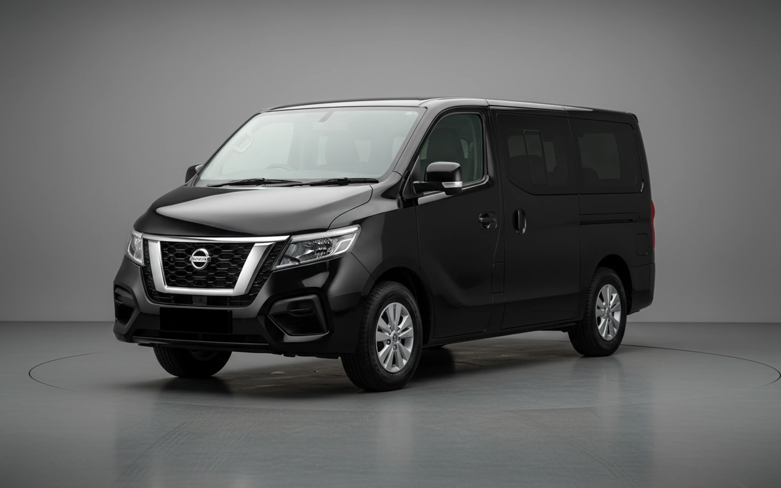 Nissan Urvan Black 2026 for rent in Miami — exterior front view