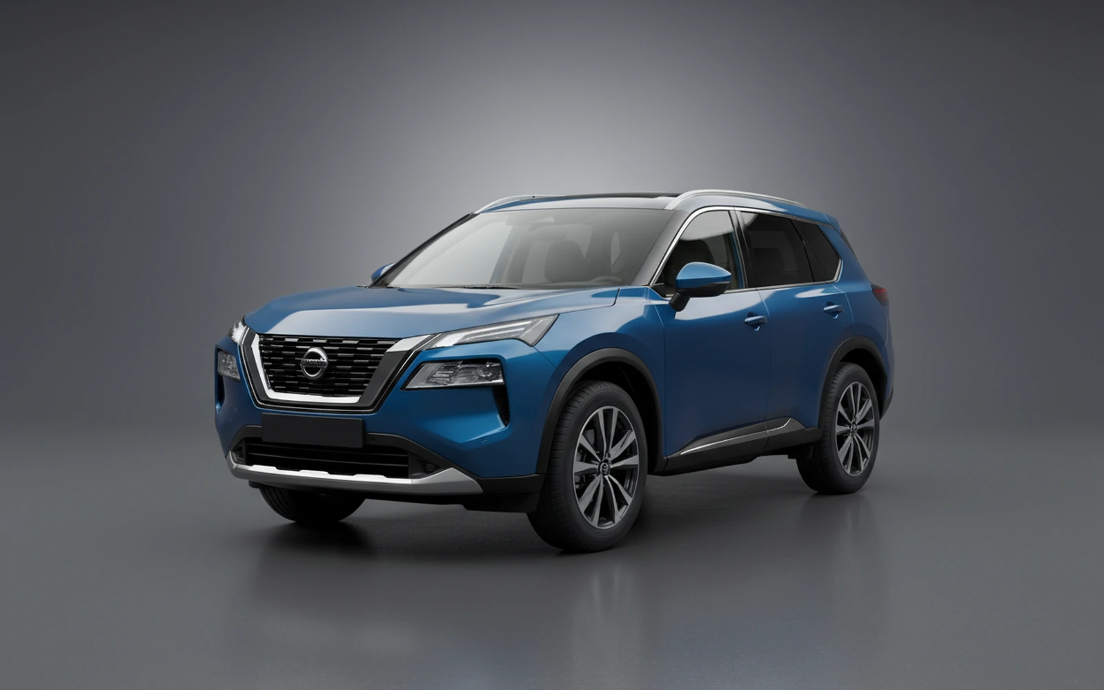Nissan X Trail Azul 2026 for rent in Miami — exterior front view