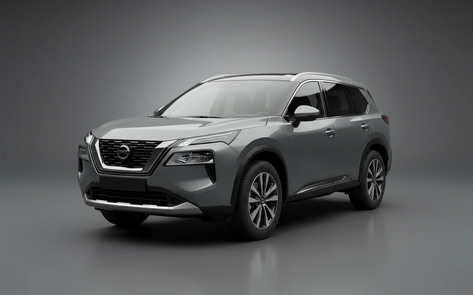 Nissan X Trail Gris 2026 for rent in Miami — exterior front view