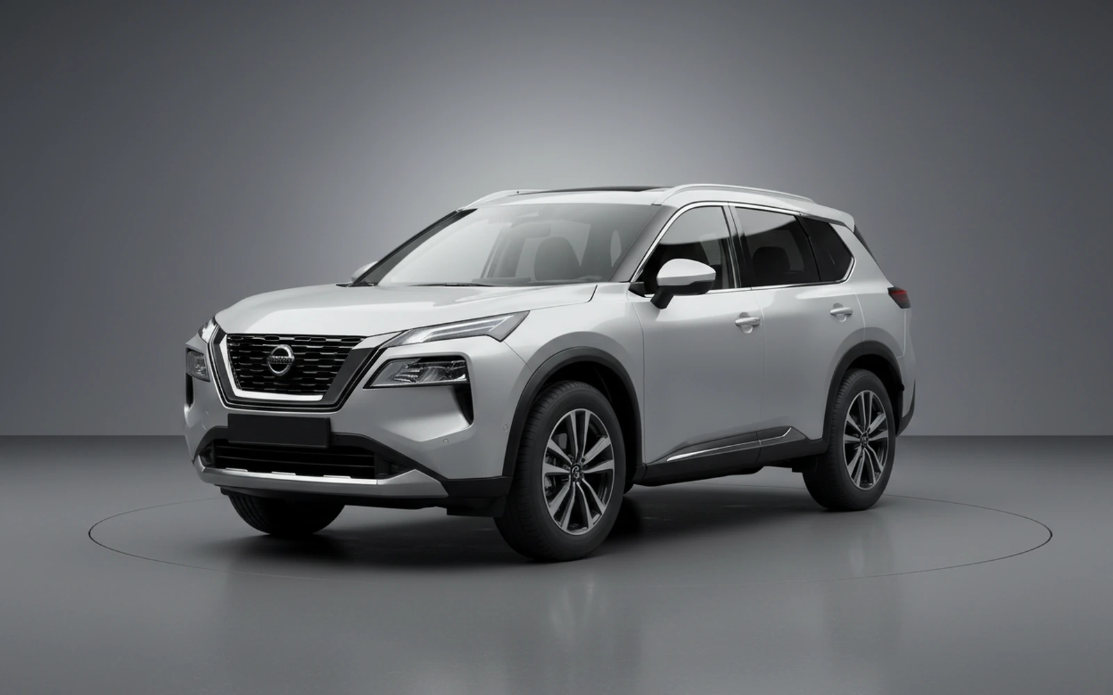 Nissan X Trail Plata 2026 for rent in Miami — exterior front view