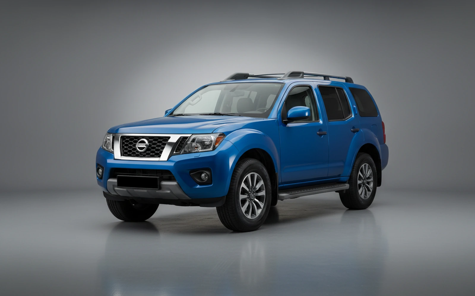 Nissan Xterra Azul 2022 for rent in Miami — exterior front view