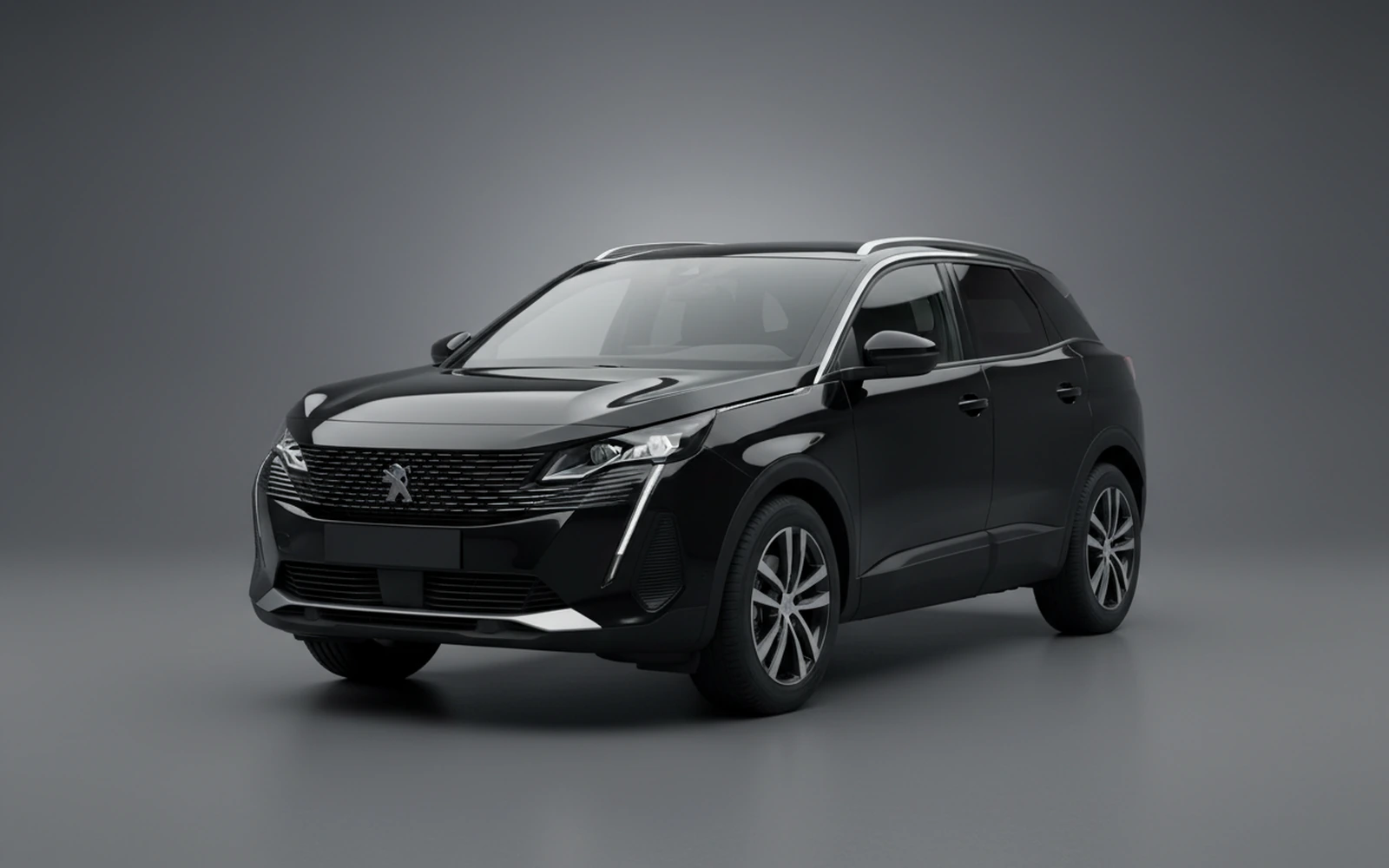 Peugeot 3008 Black 2023 for rent in Miami — exterior front view