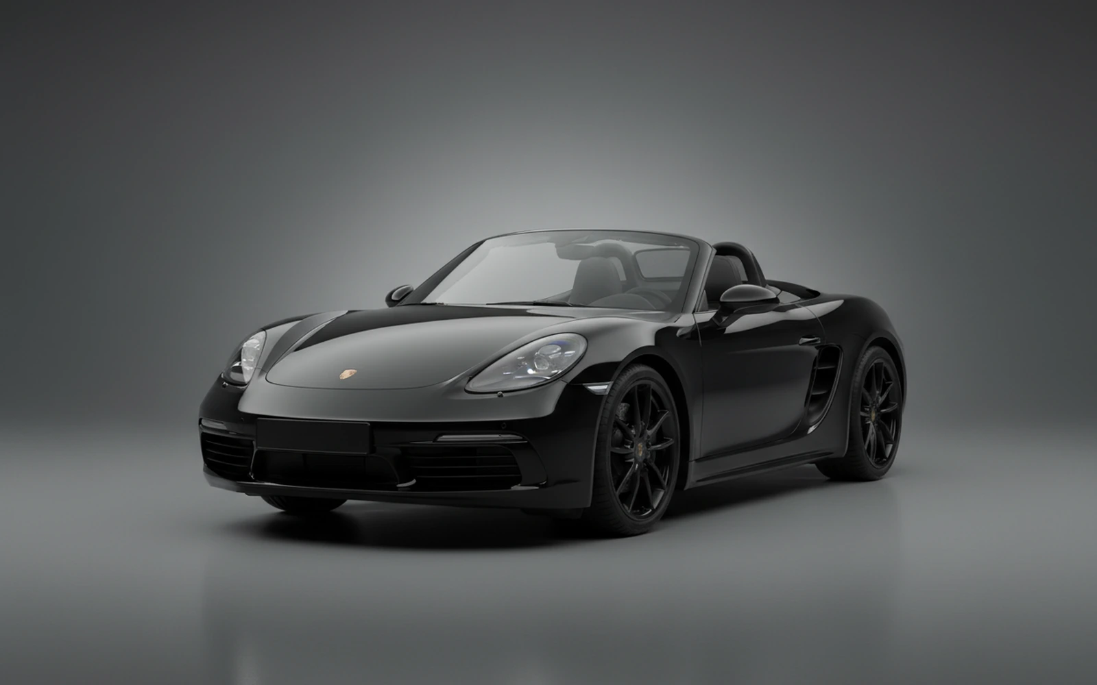 Porsche 718 Boxster Negro 2022 for rent in Miami — exterior front view