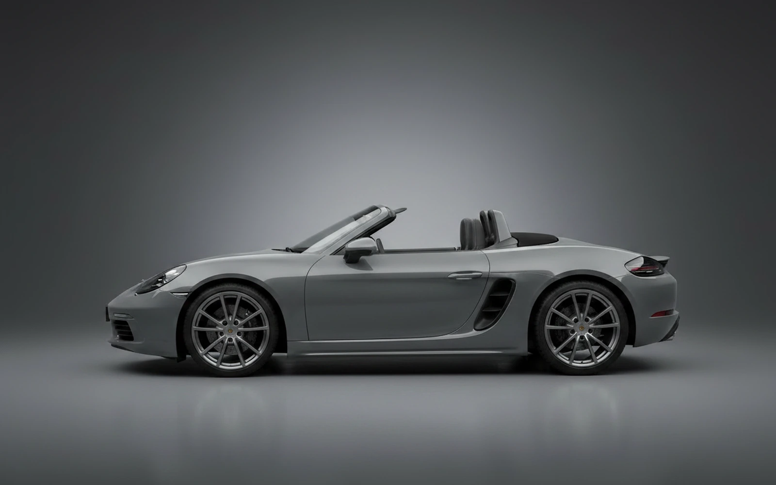 Porsche 718 Boxster Grey 2022 — exterior rear view