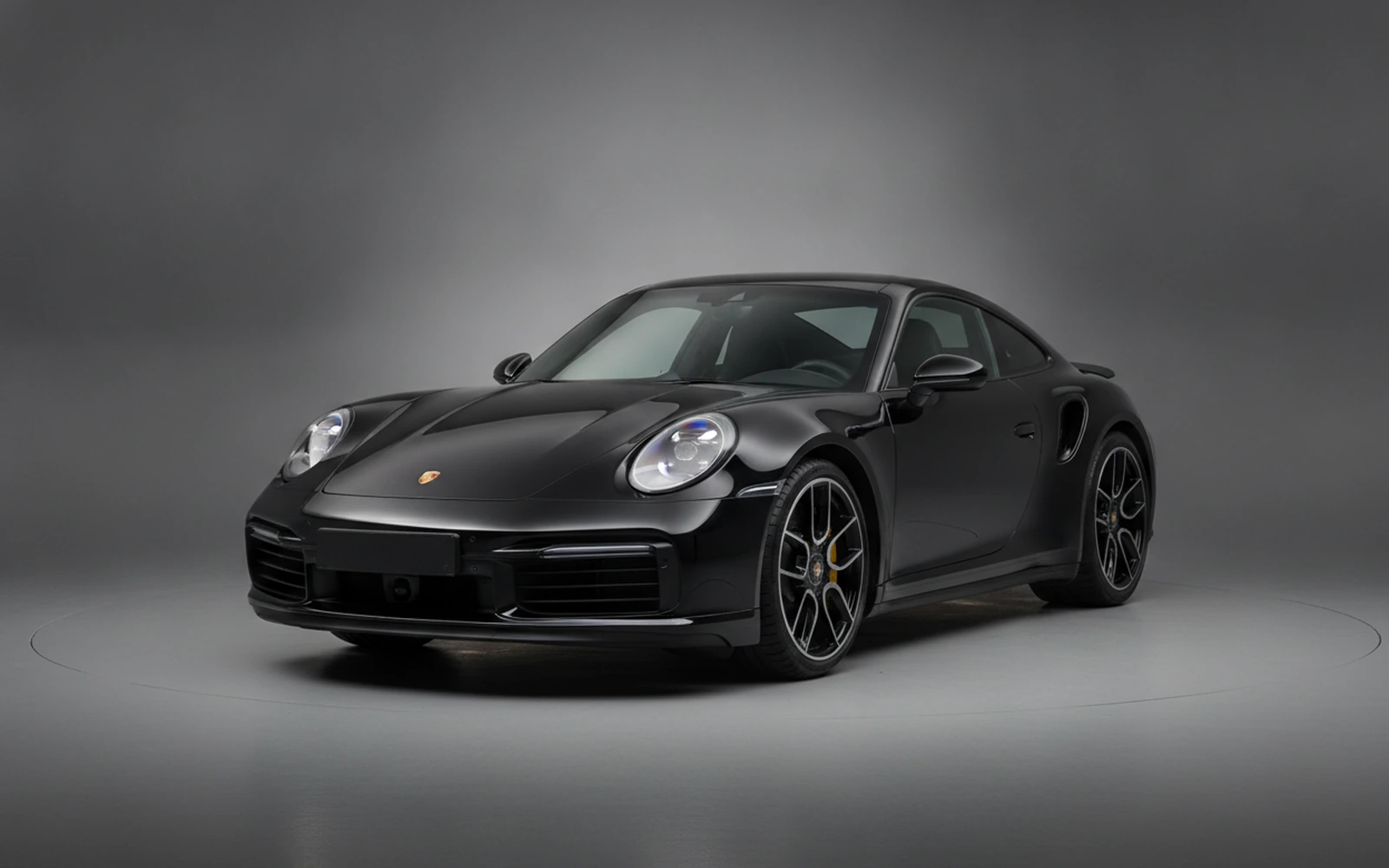 Porsche 911 Turbo S Black 2020 for rent in Miami — exterior front view