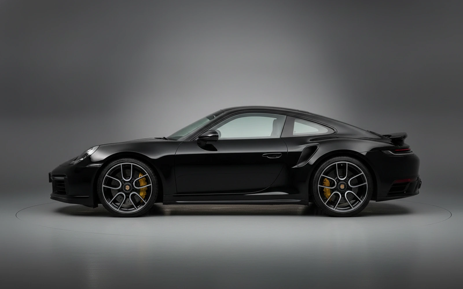 Porsche 911 Turbo S Black 2020 — exterior rear view