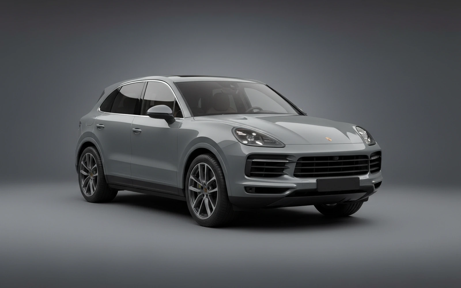 Porsche Cayenne Grey 2023 for rent in Miami — exterior front view