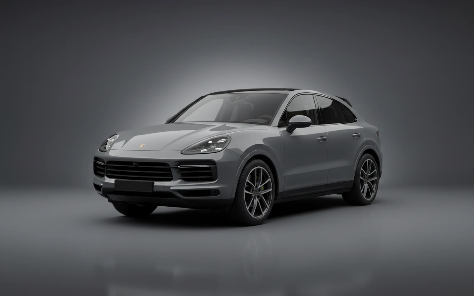 Porsche Cayenne Coupe Grey 2024 for rent in Miami — exterior front view