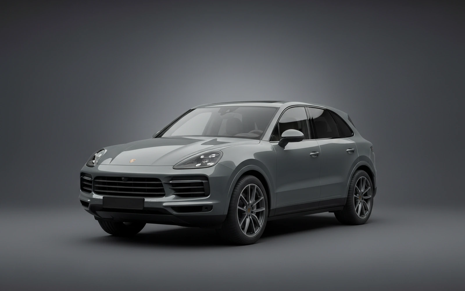 Porsche Cayenne Grey 2024 for rent in Miami — exterior front view
