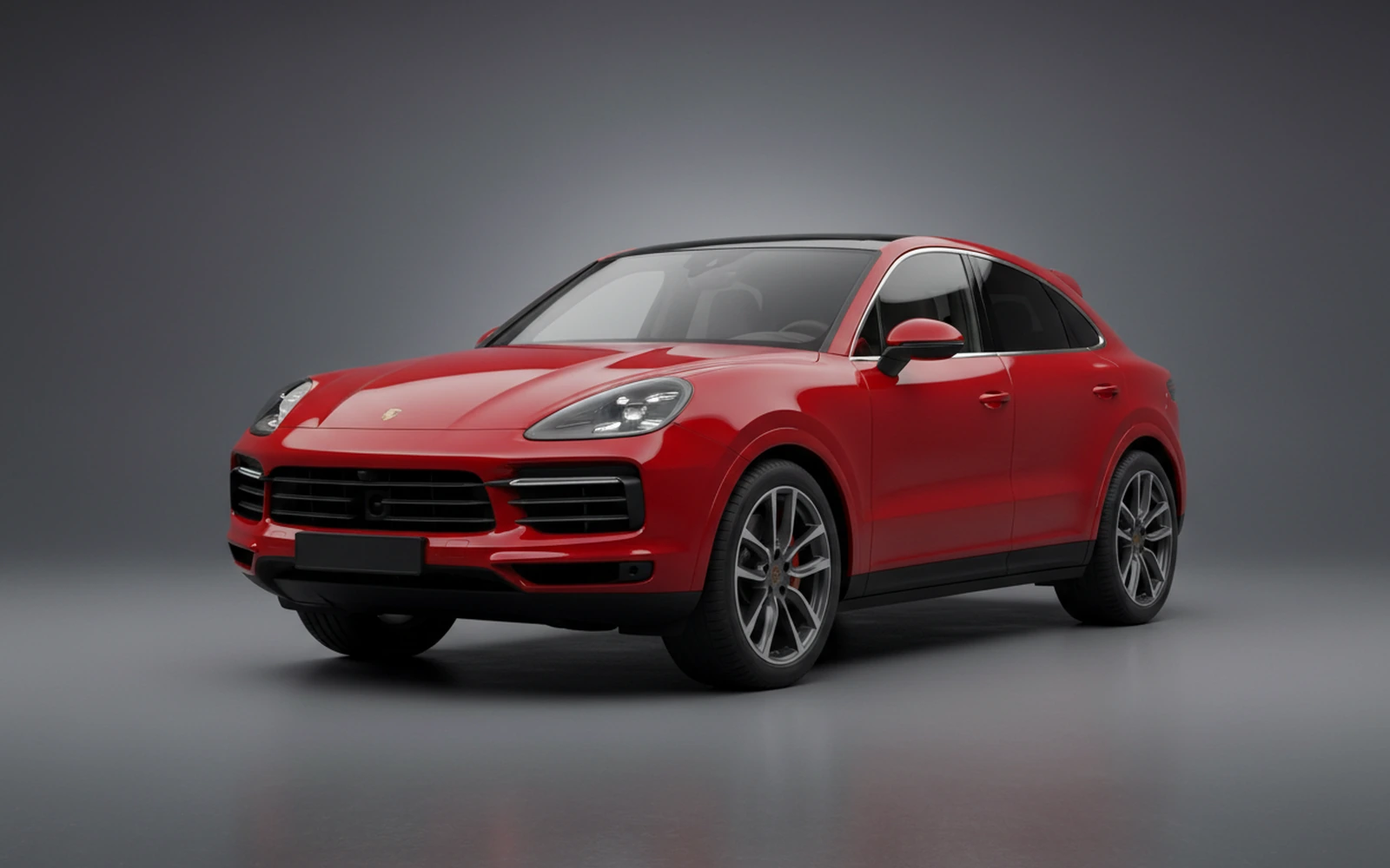 Porsche Cayenne Coupe Red 2022 for rent in Miami — exterior front view