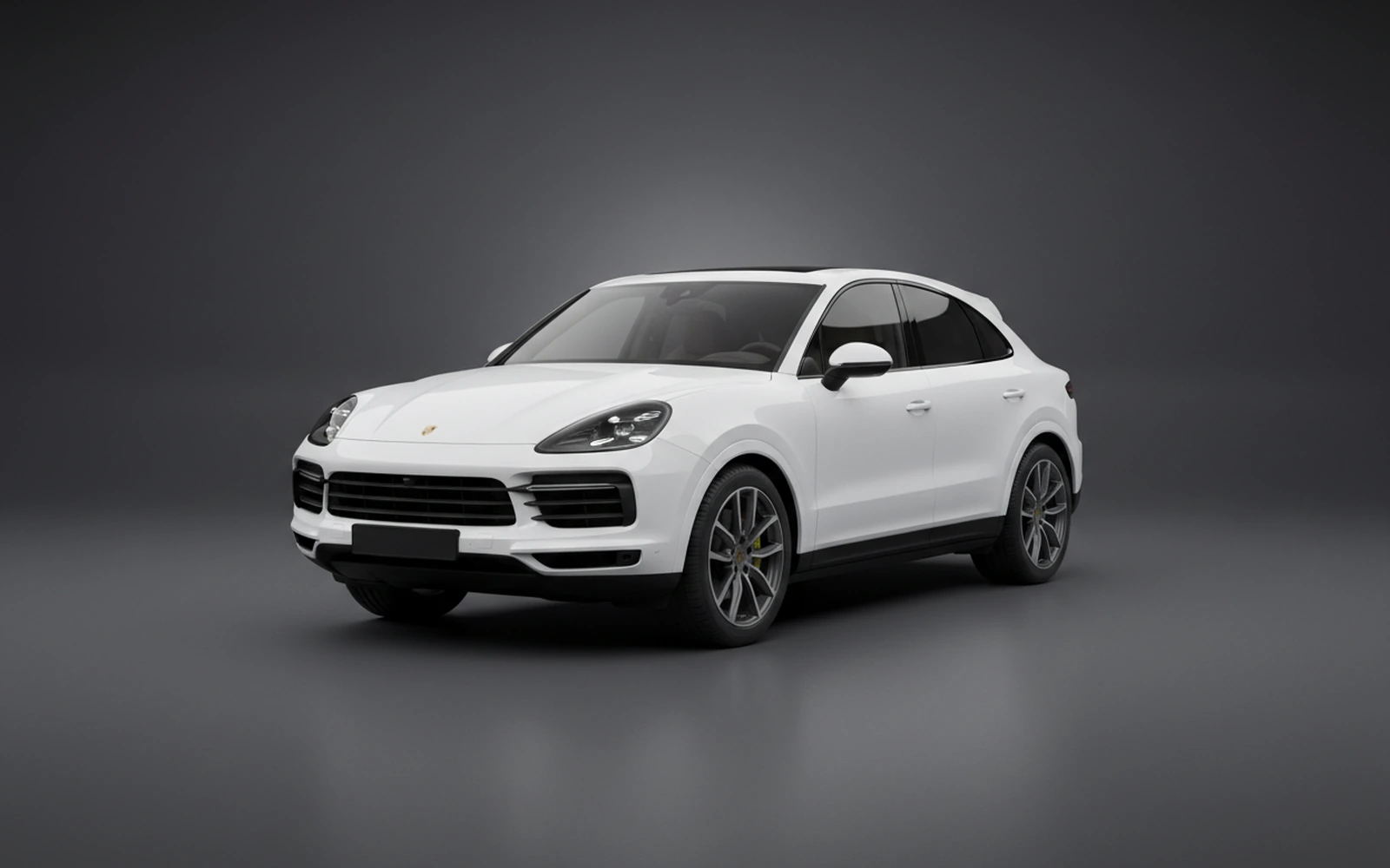 Porsche Cayenne Coupe White 2022 for rent in Miami — exterior front view