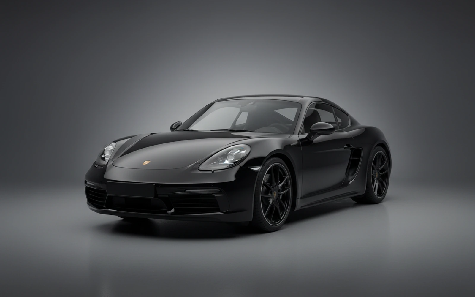 Porsche Cayman Negro 2024 for rent in Miami — exterior front view