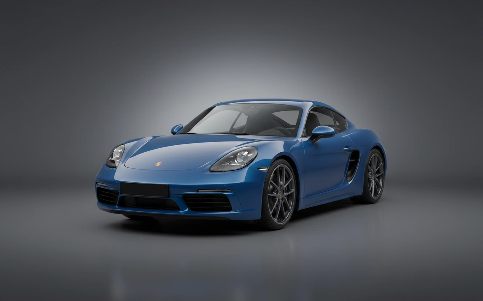 Porsche Cayman Azul 2024 for rent in Miami — exterior front view