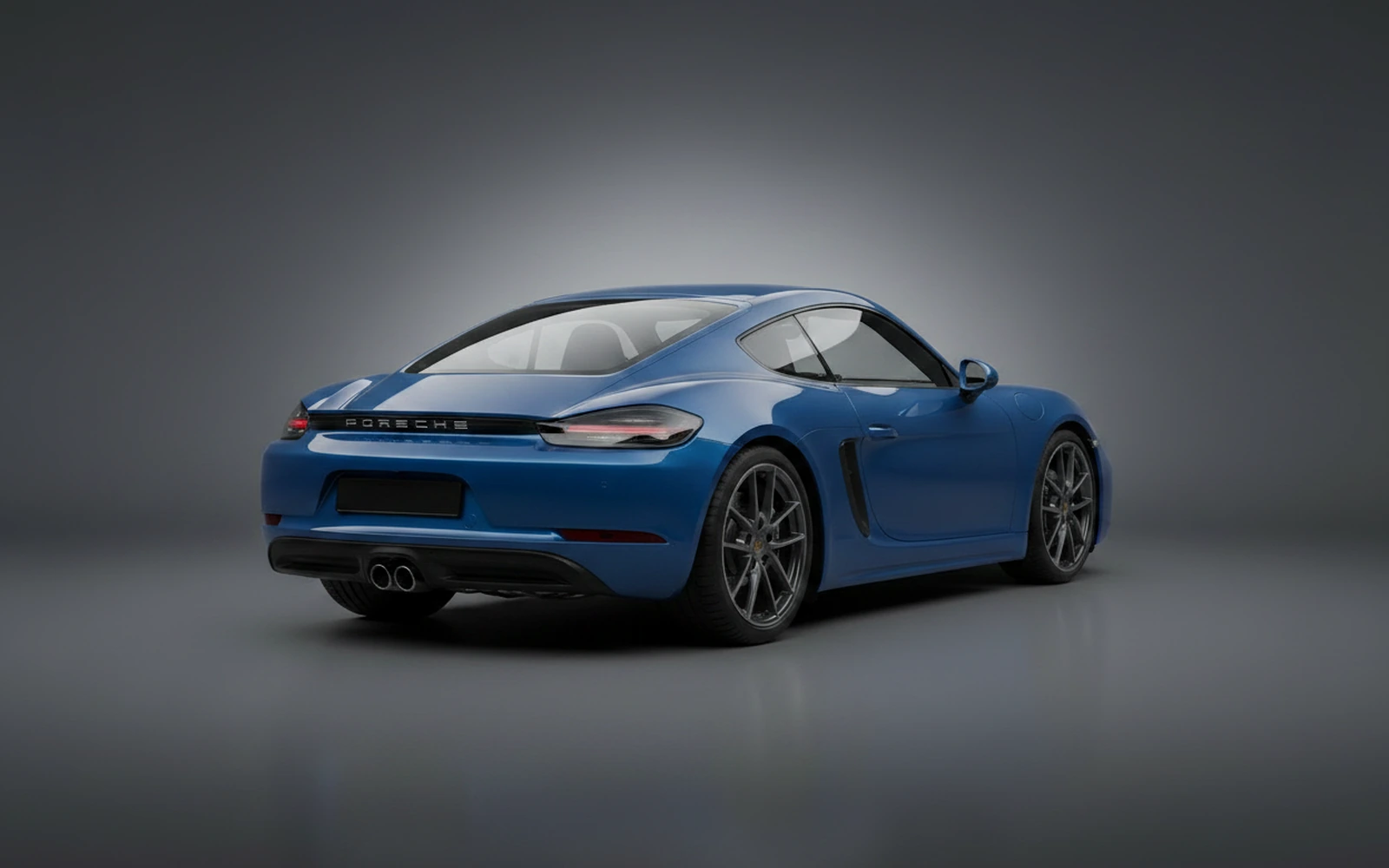 Porsche Cayman Azul 2024 — interior dashboard