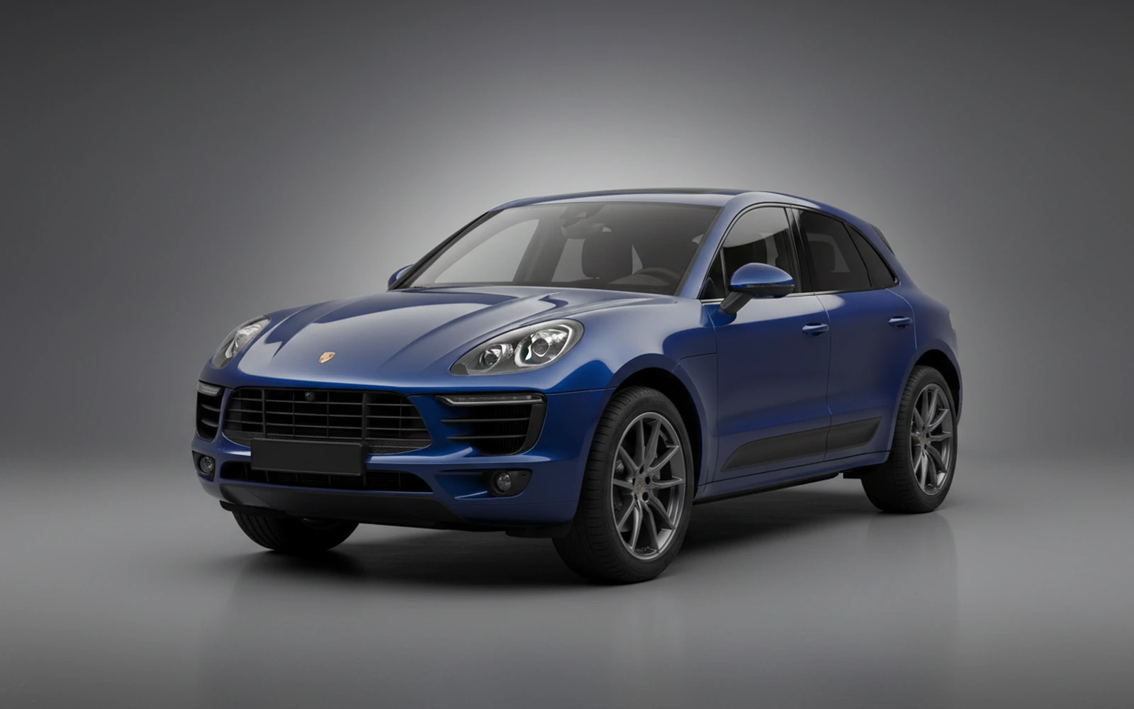 Porsche Macan GTS Azul 2017 for rent in Miami — exterior front view