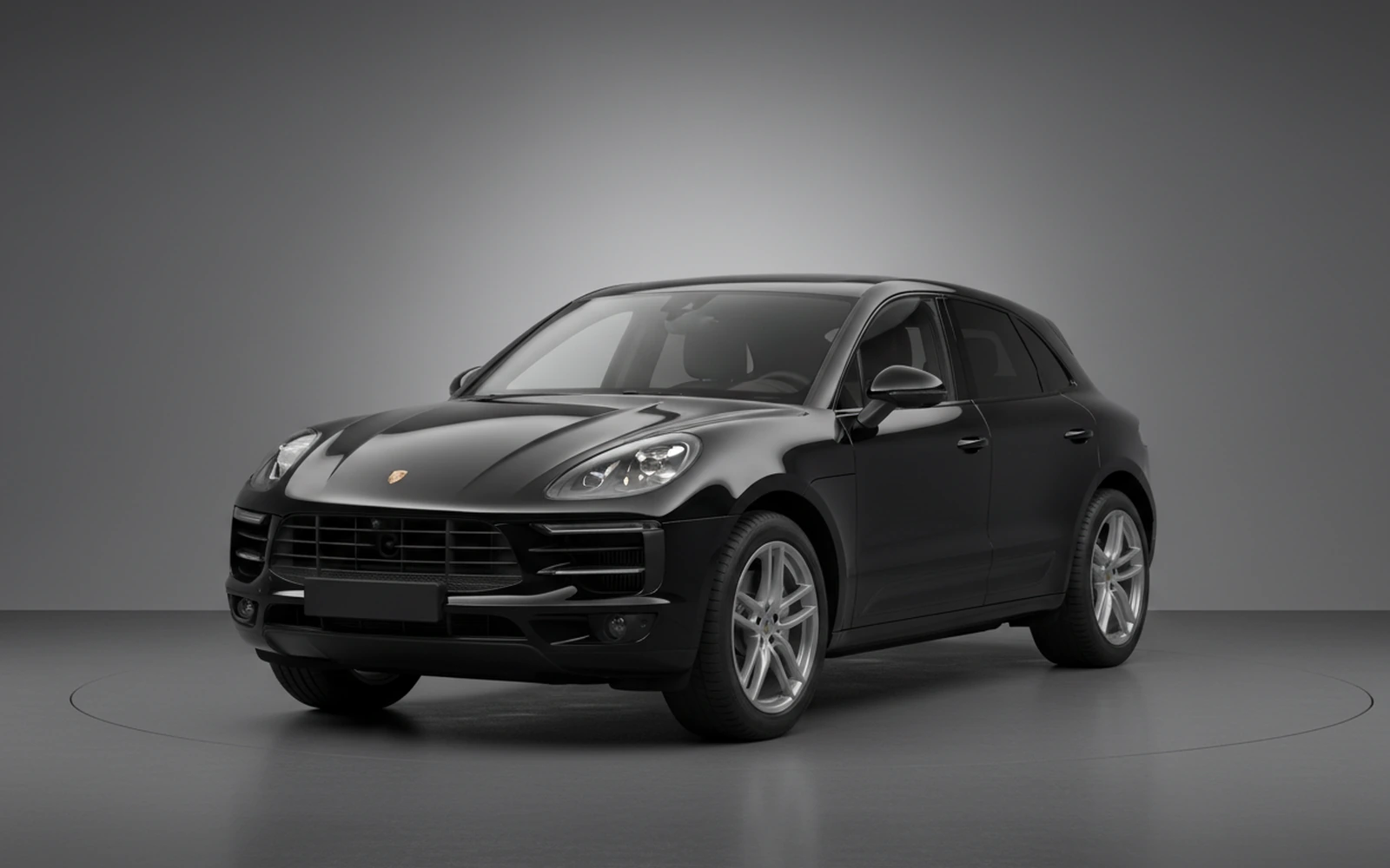 Porsche Macan Black 2024 for rent in Miami — exterior front view