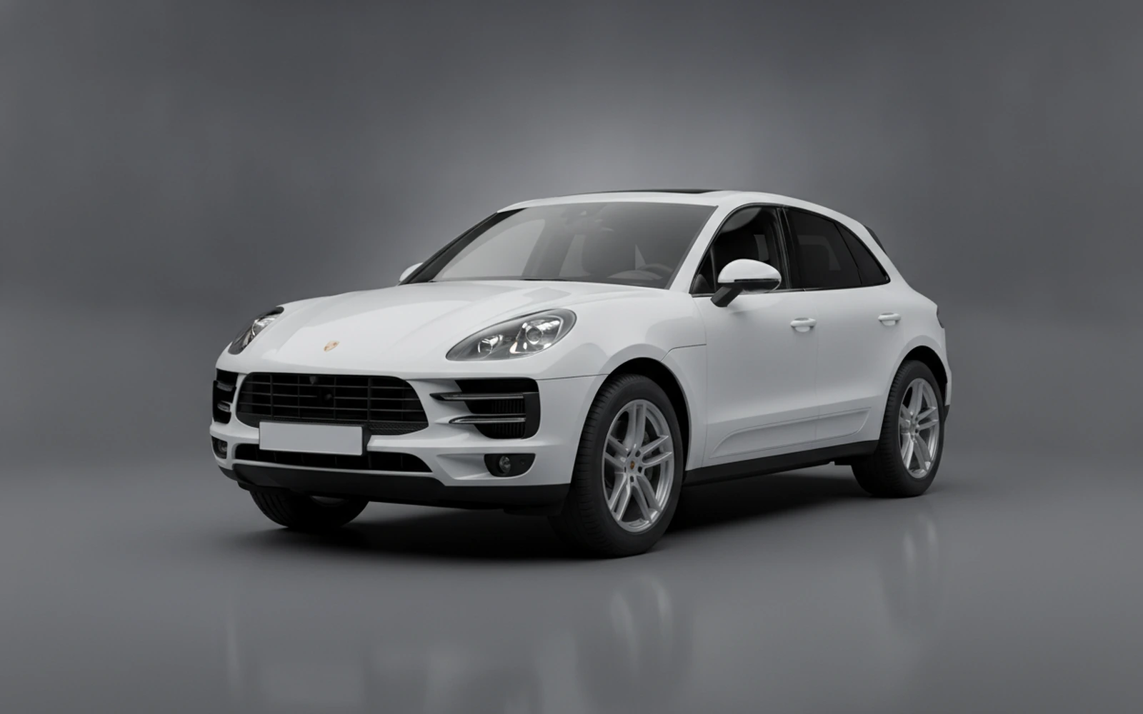 Porsche Macan White 2024 for rent in Miami — exterior front view