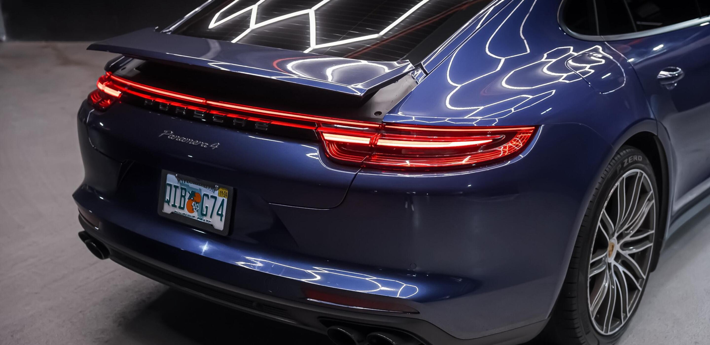 Porsche Panamera Black 2020 — exterior rear view