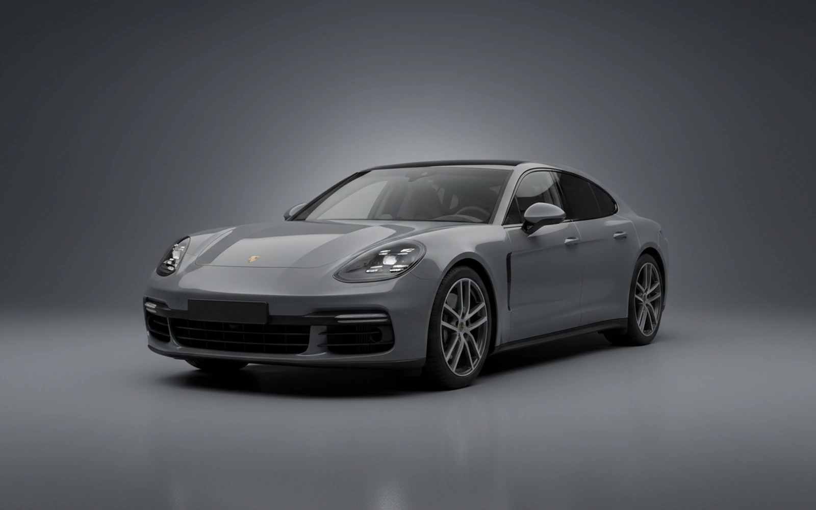 Porsche Panamera Grey 2023 for rent in Miami — exterior front view
