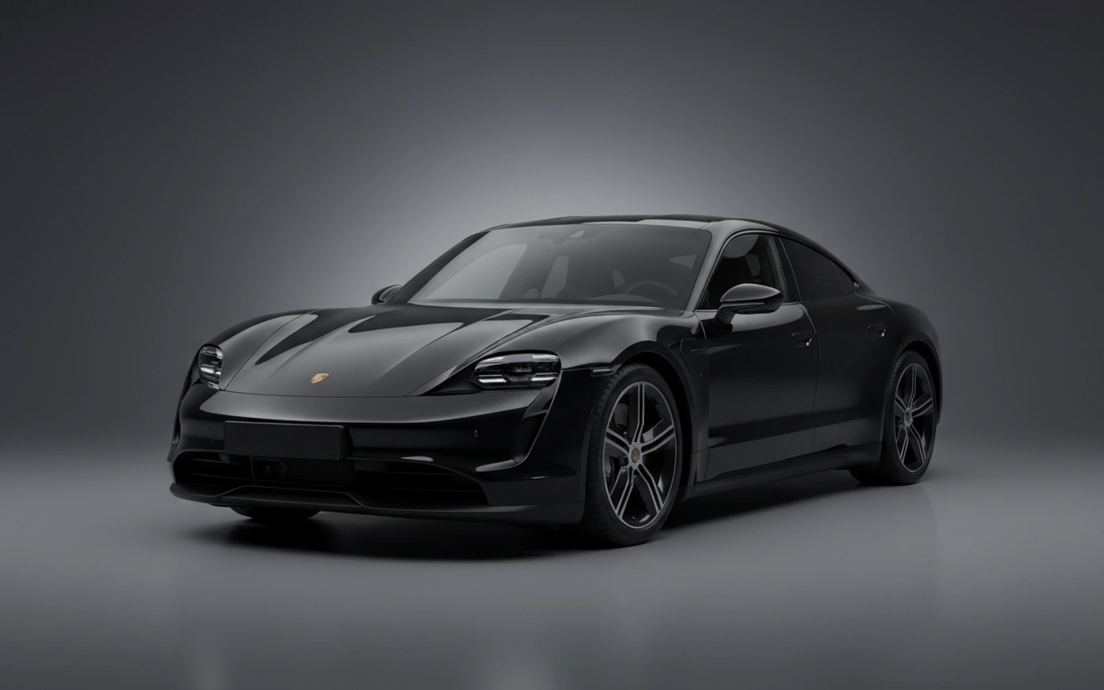 Porsche Taycan Negro 2025 for rent in Miami — exterior front view