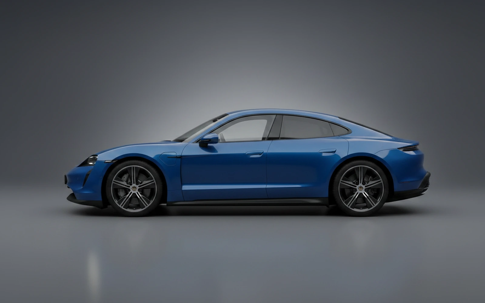 Porsche Taycan Azul 2025 — exterior rear view