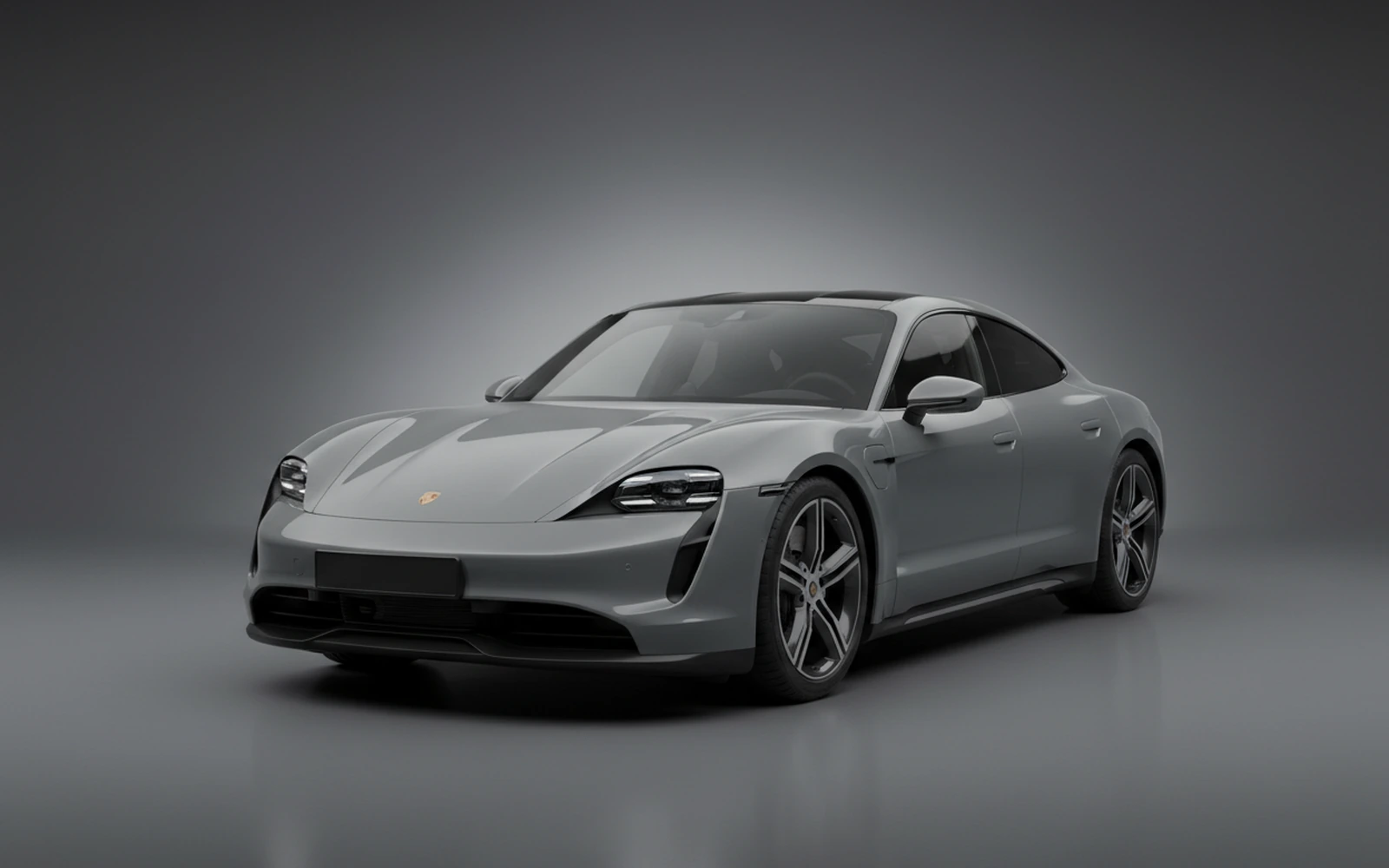 Porsche Taycan Grey 2025 for rent in Miami — exterior photo