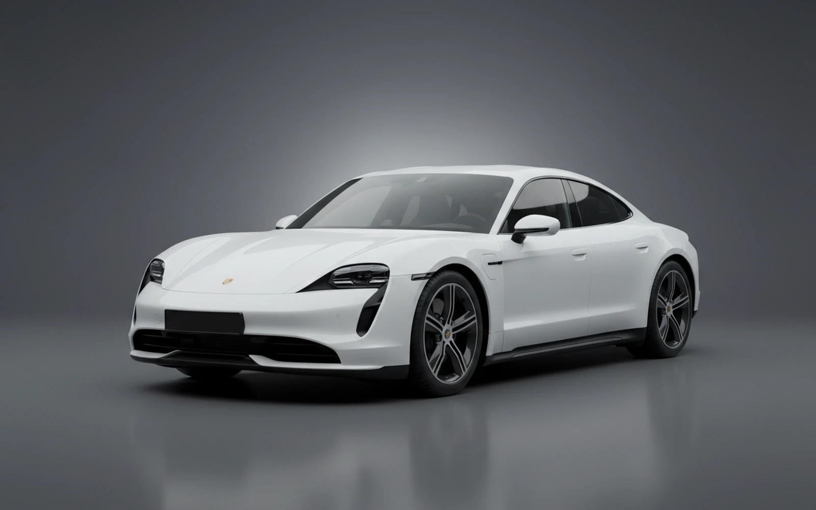 Porsche Taycan White 2025 for rent in Miami — exterior front view