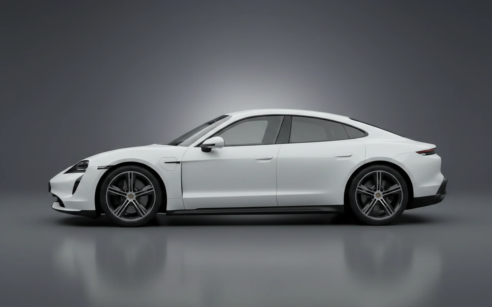 Porsche Taycan White 2025 — exterior rear view