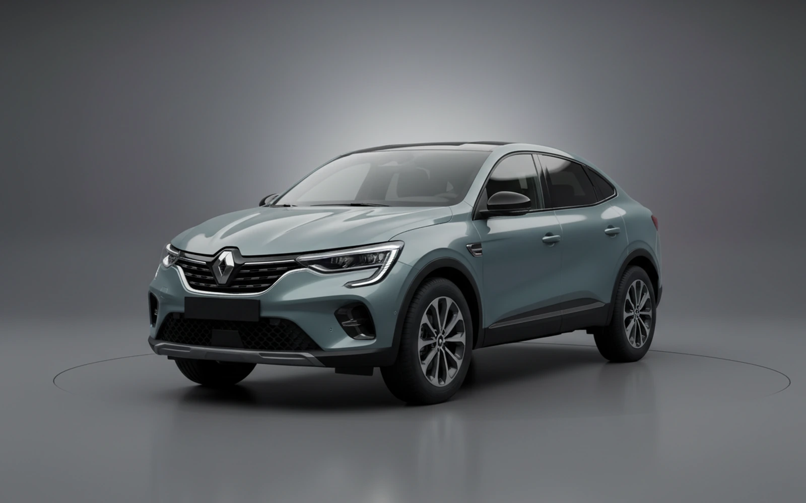 Renault Arkana Aquamarine Grey 2025 for rent in Miami — exterior front view