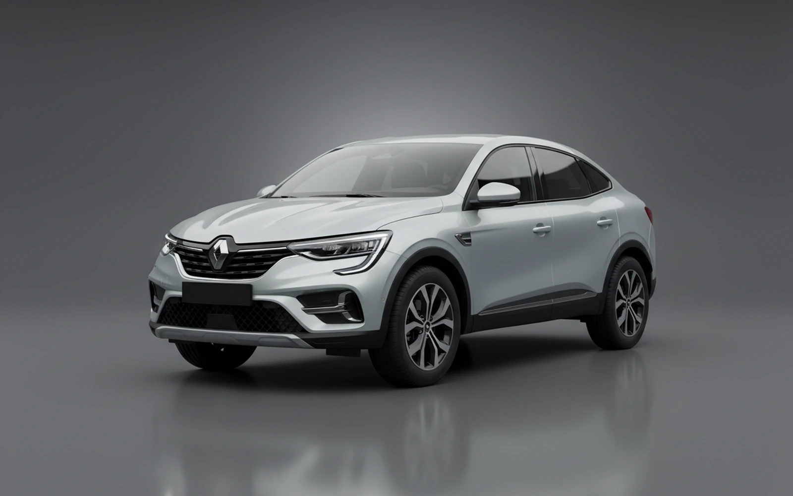 Renault Arkana Aquamarine Plata 2025 for rent in Miami — exterior front view