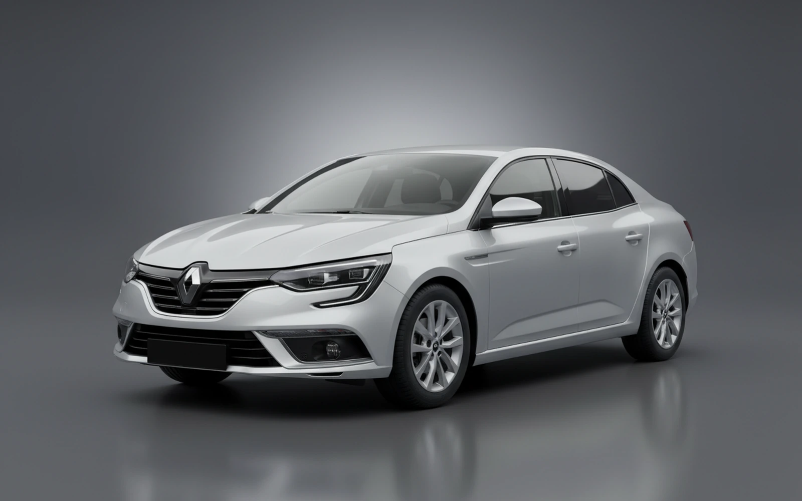 Renault Megane Silver 2025 for rent in Miami — exterior front view