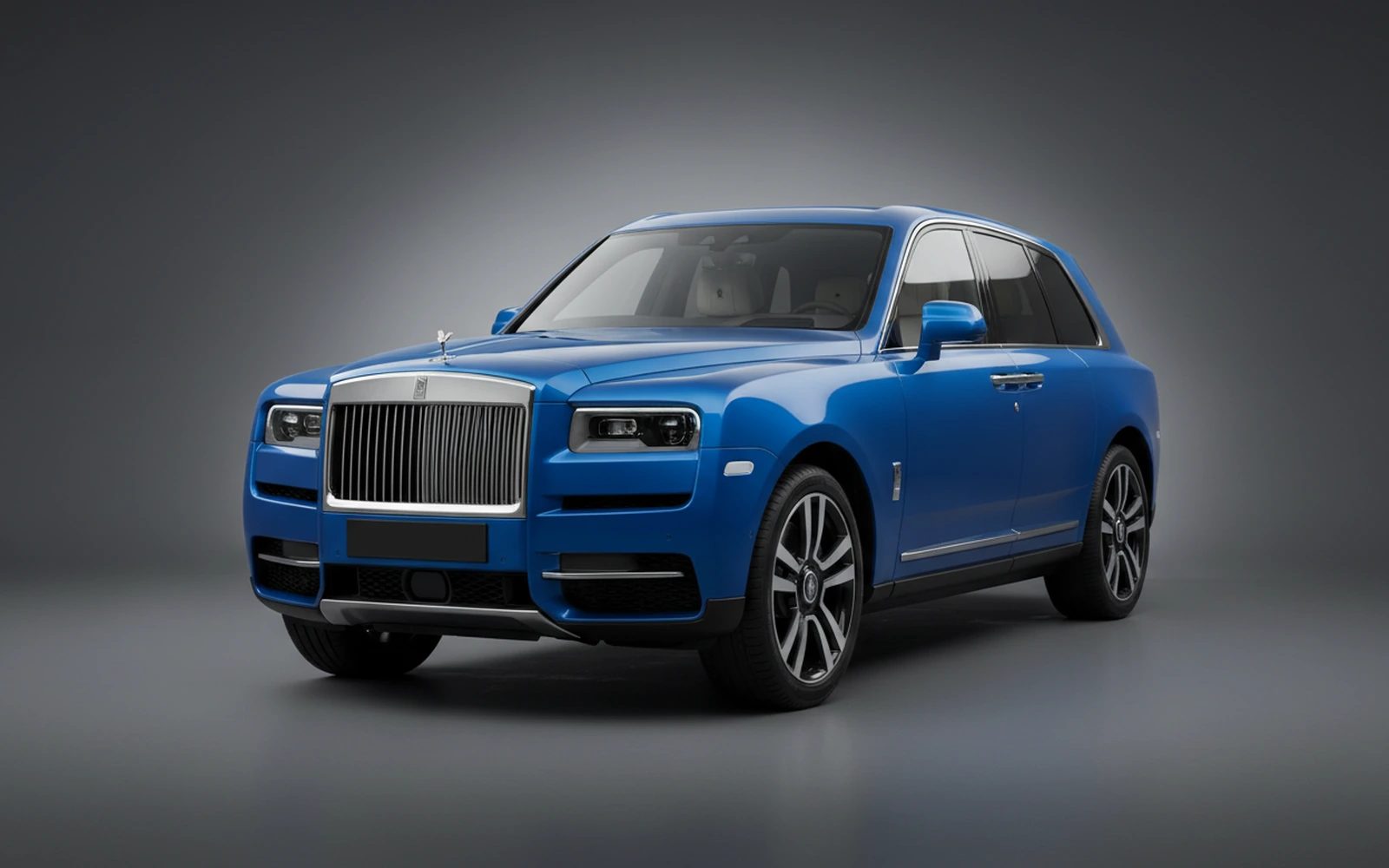 Rolls-Royce Cullinan Blue 2022 for rent in Miami — exterior front view
